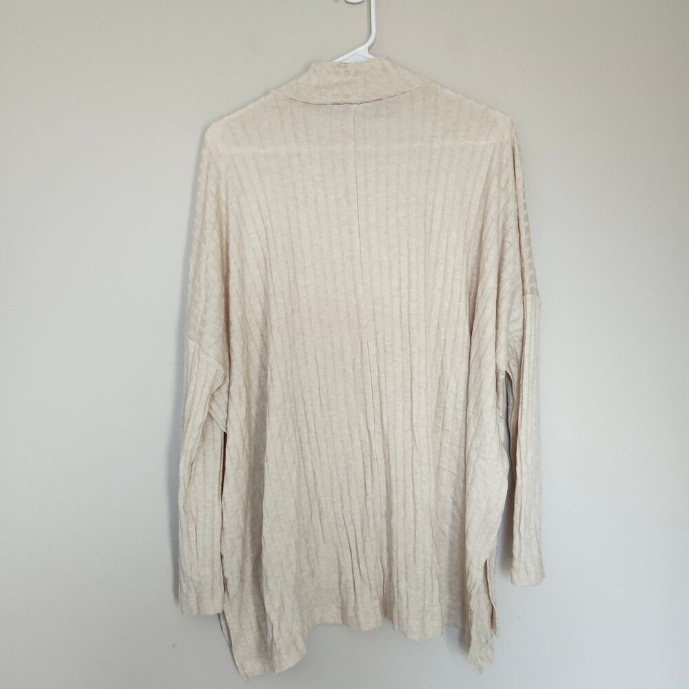 Loft Beige Ribbed Turtleneck Mock Neck Women’s Large - Picture 3 of 4